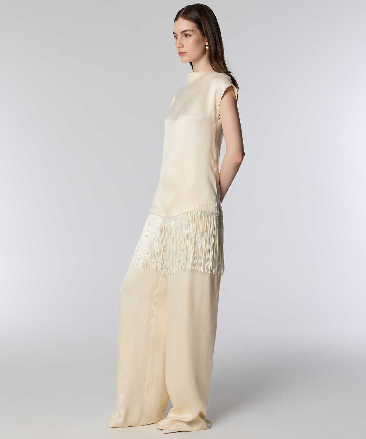 Fringe-Hem Blouse