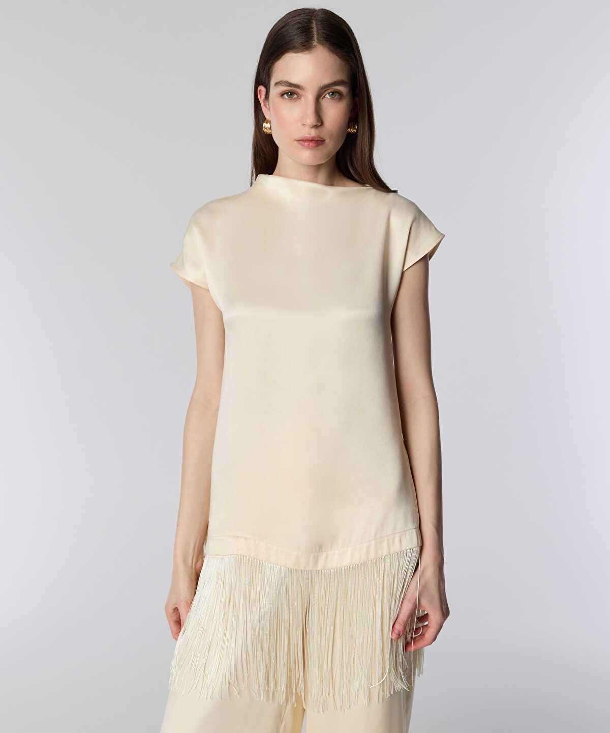 Fringe-Hem Blouse