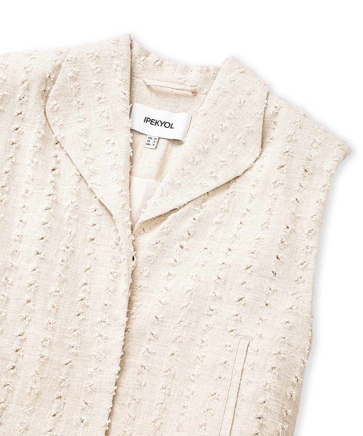 Raw Edge Vest with Shoulder Pads