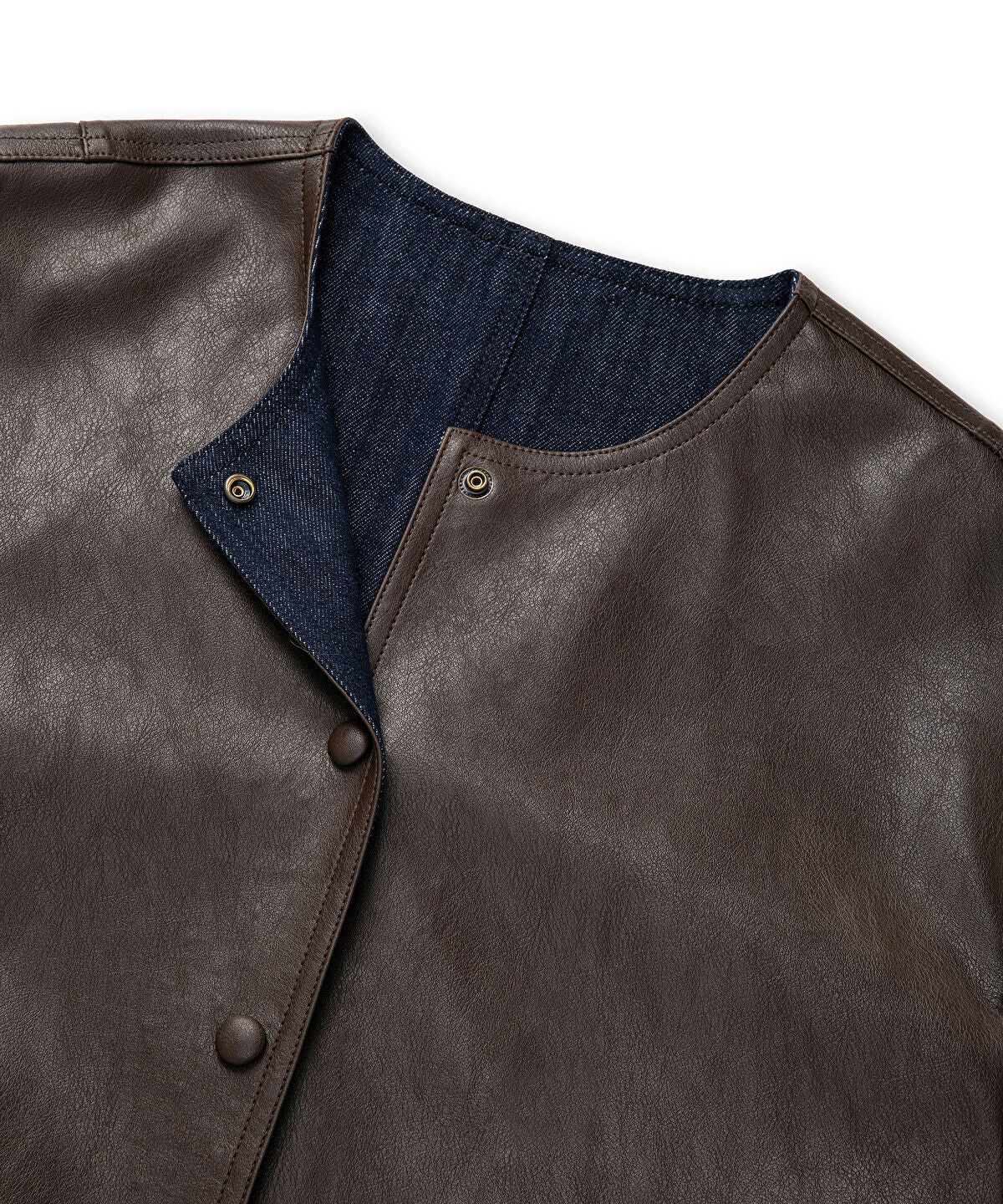Leather-Effect Reversible Coat