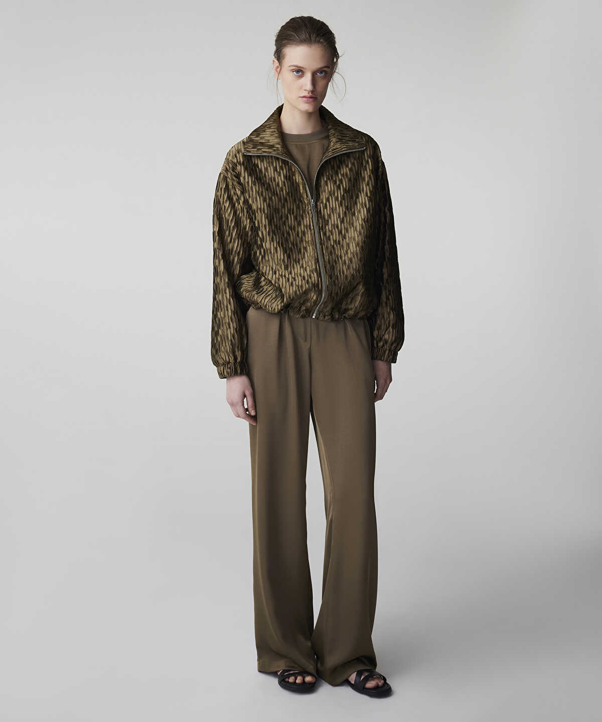 Textured Bomber Coat