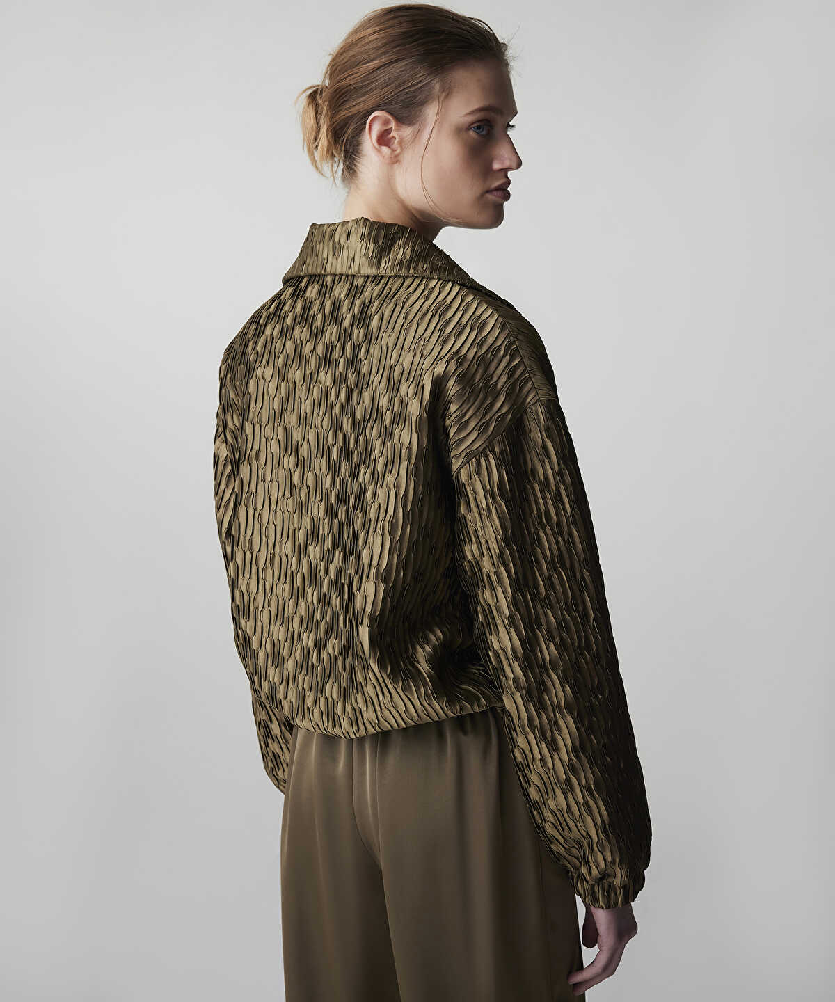 Textured Bomber Coat