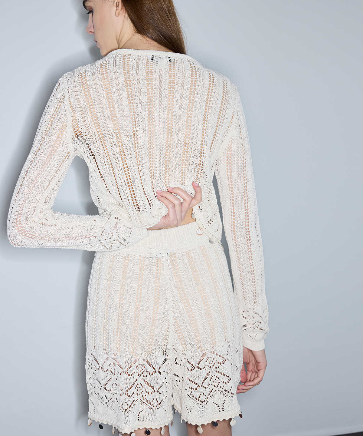 Openwork Knit Shorts