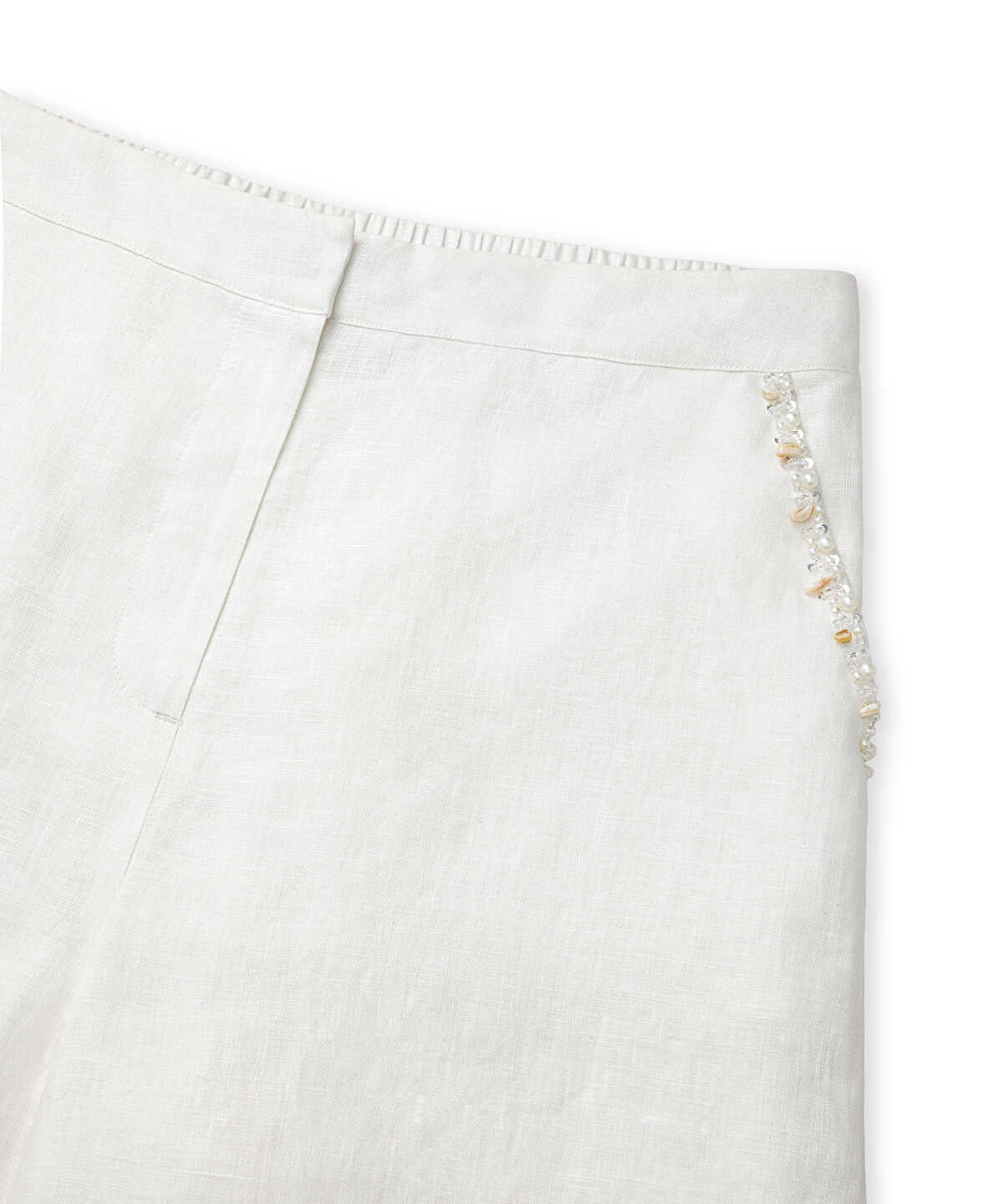 Linen Shorts with Embellishments