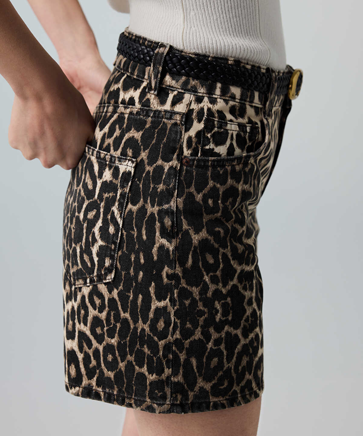 Leopard Print Non-Denim Shorts