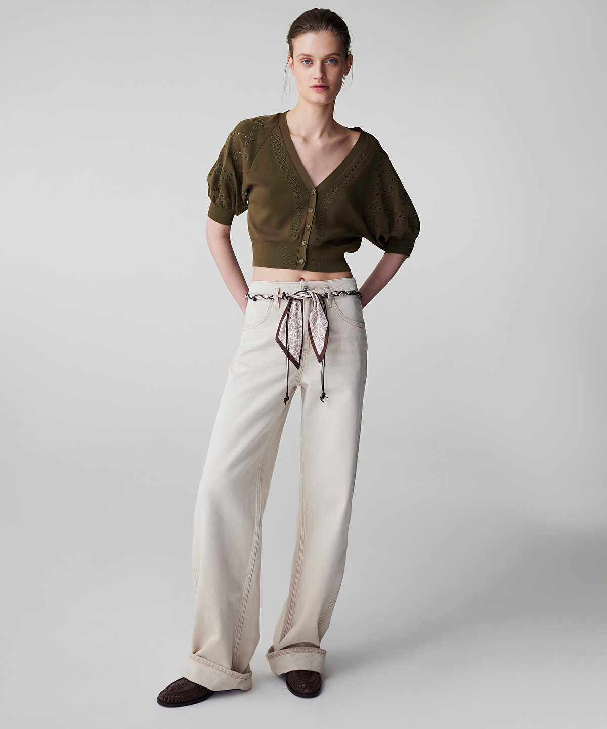 Belted Wide Leg Jeans