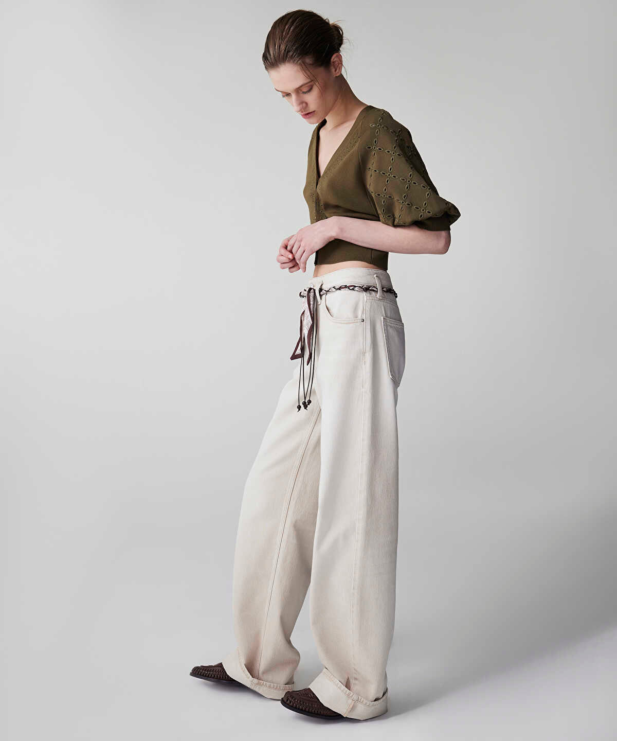 Belted Wide Leg Jeans