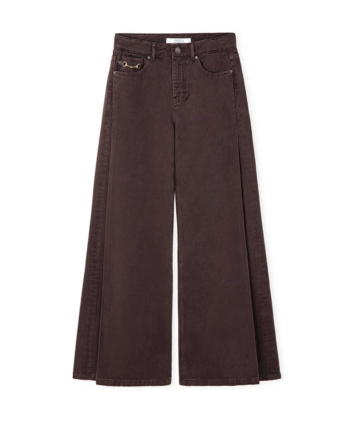 Wide-Leg Chain Jeans