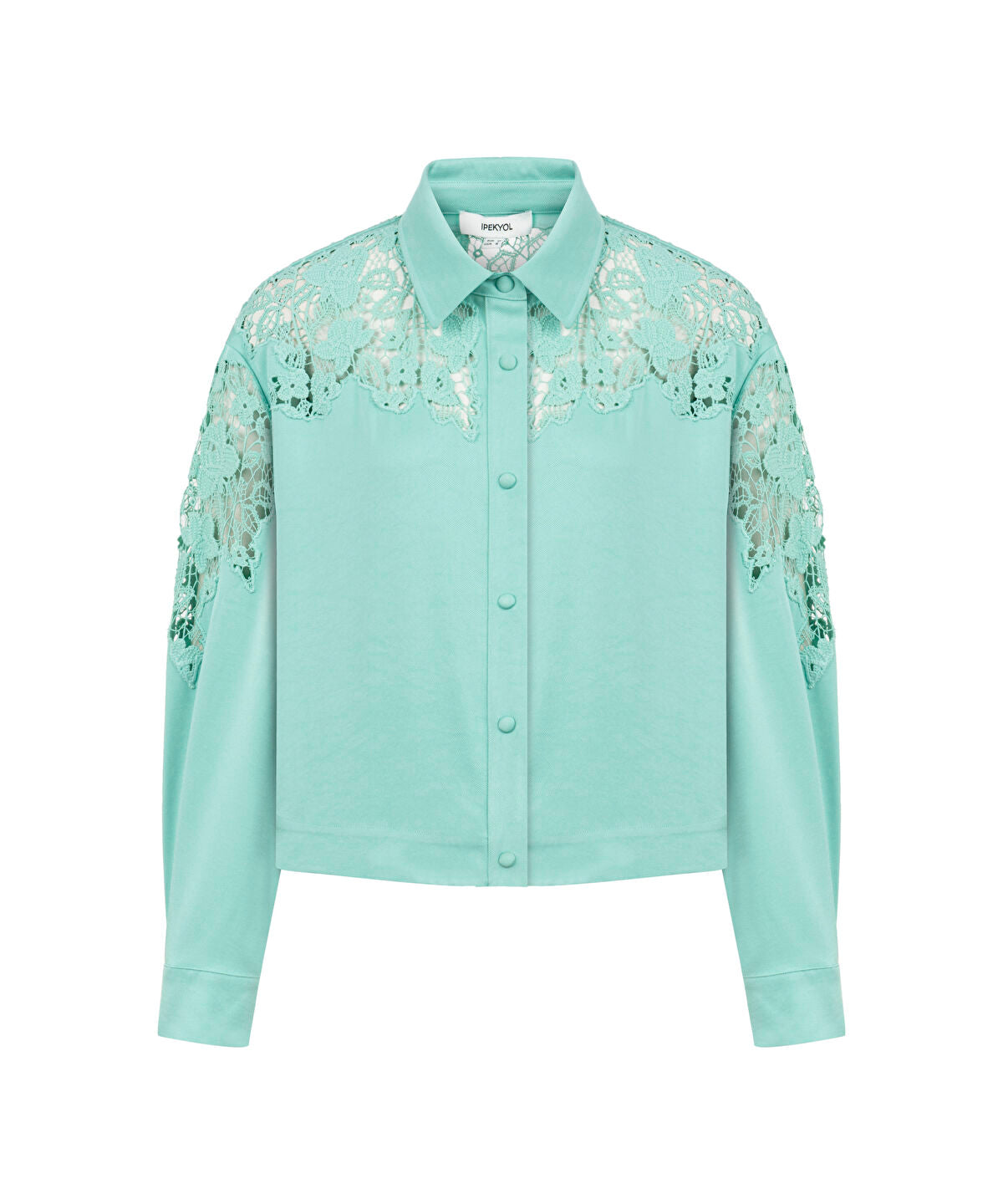 Shirt with Floral Lace Panel