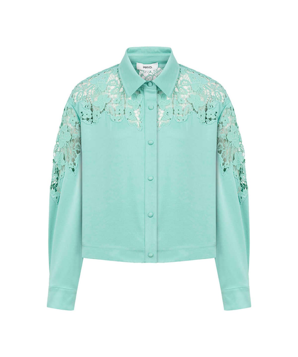Shirt with Floral Lace Panel
