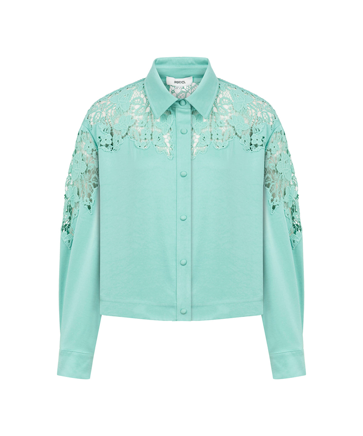 Shirt with Floral Lace Panel