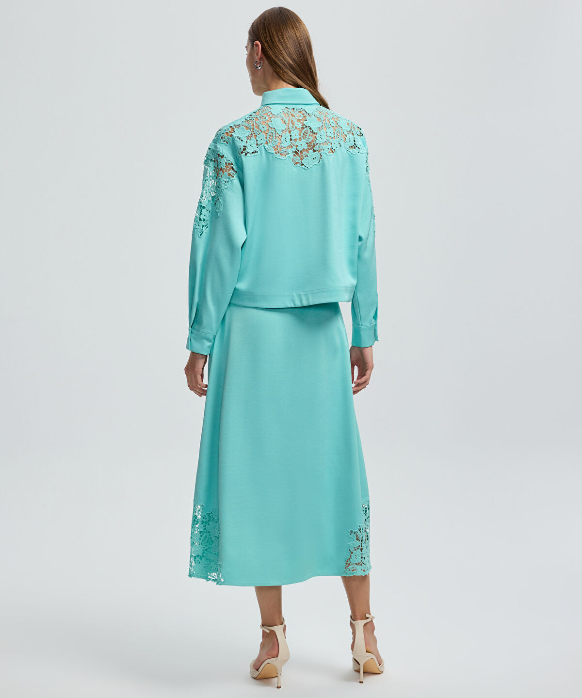 Shirt with Floral Lace Panel