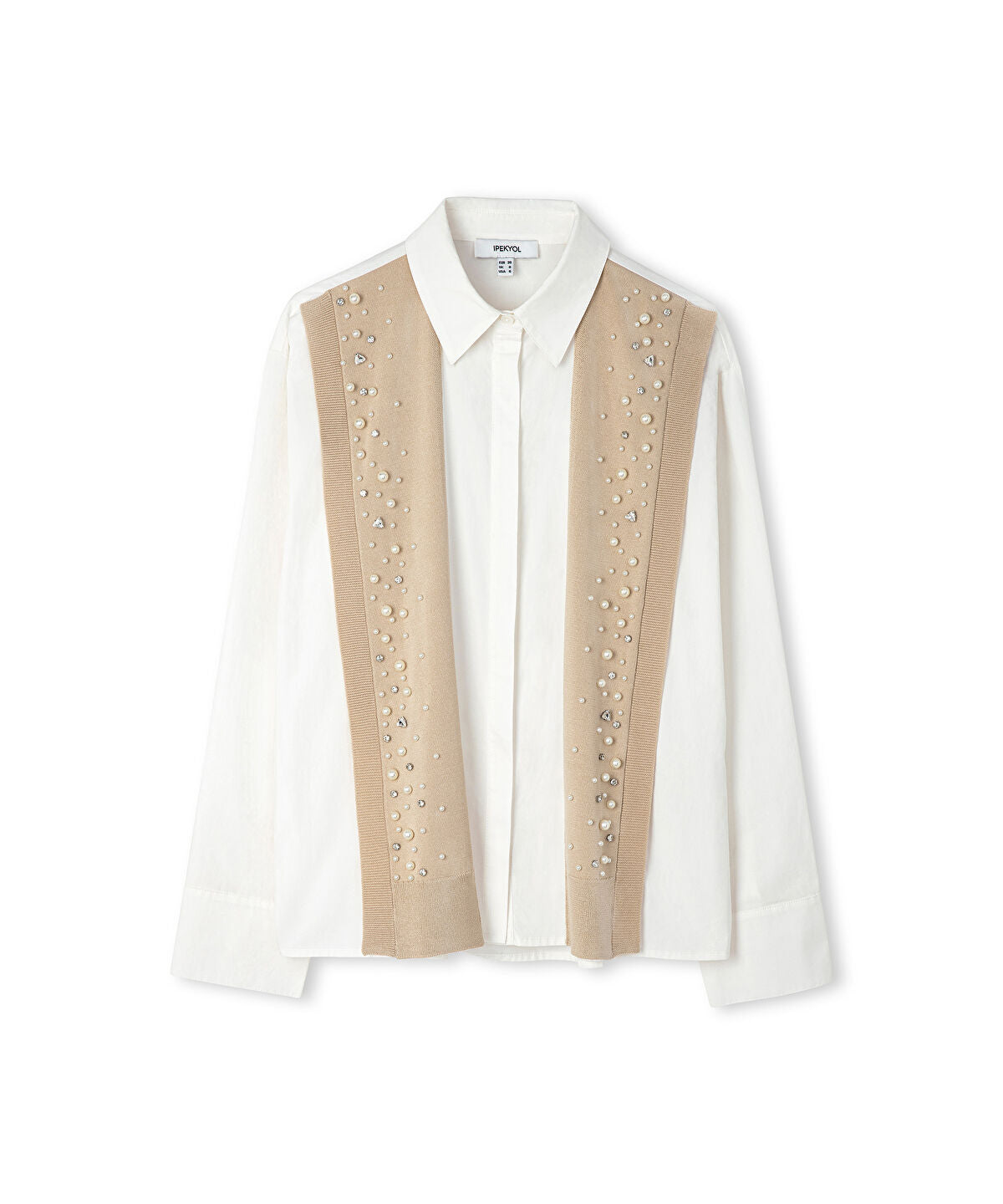 Embellished Mixed Media Shirt