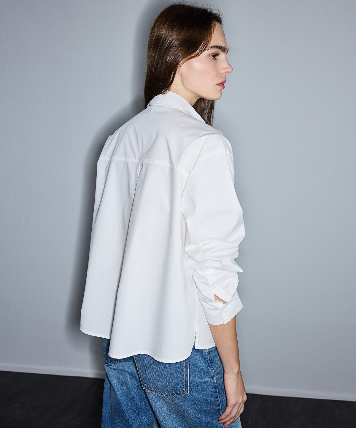 Embellished Mixed Media Shirt