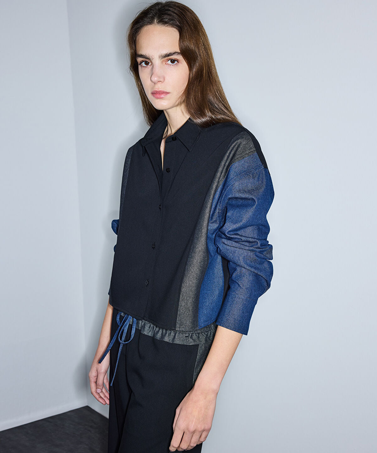 Color-Block Mixed Shirt