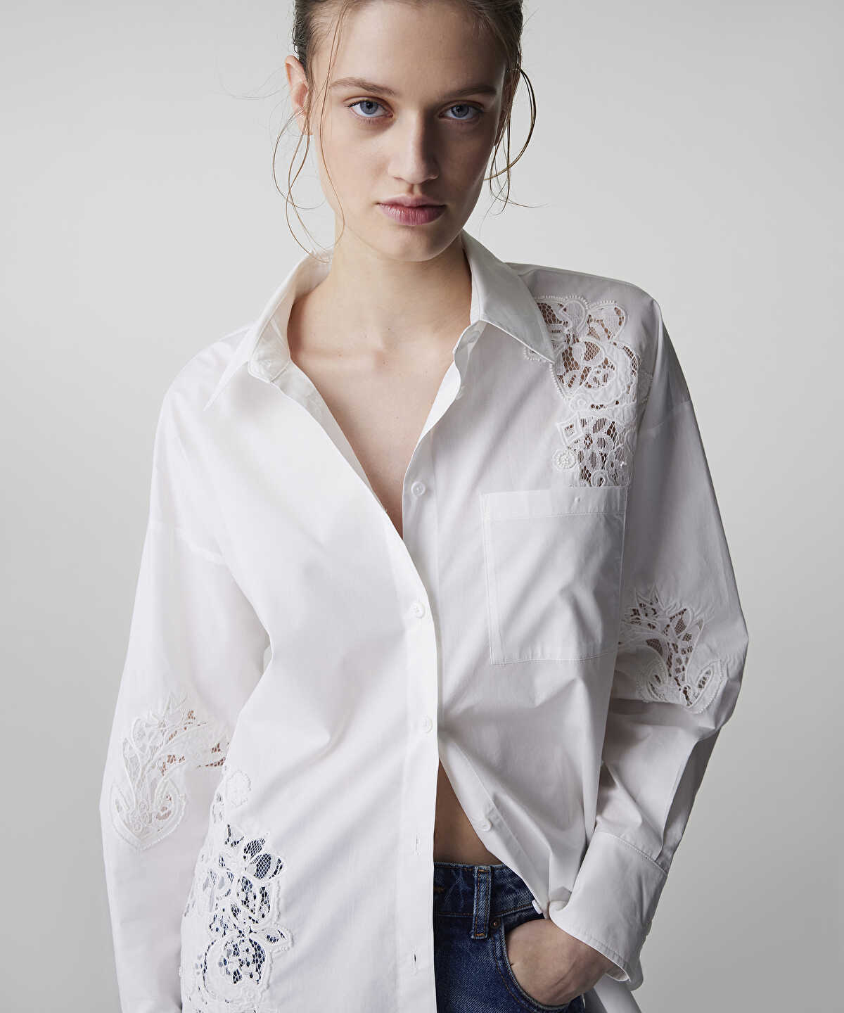 Embroidered Poplin Shirt