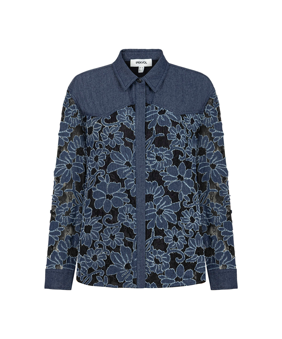 Floral Lace Denim Shirt