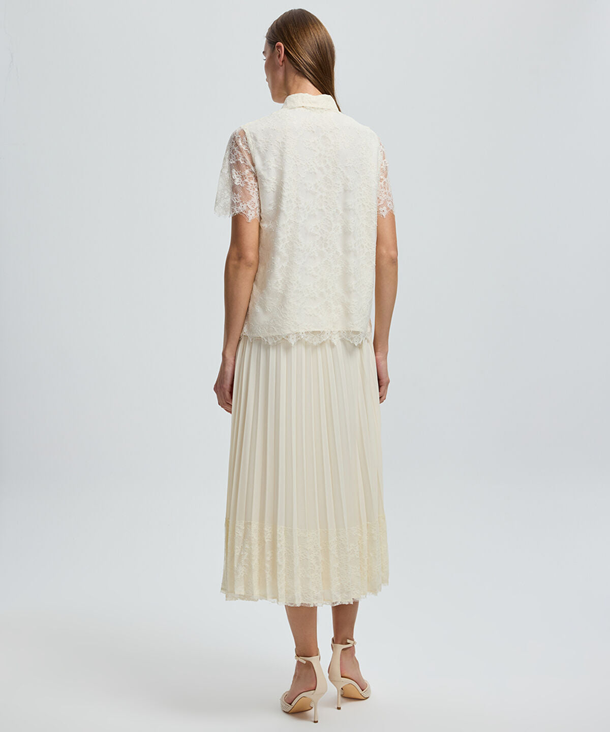 Mixed Button Lace Shirt
