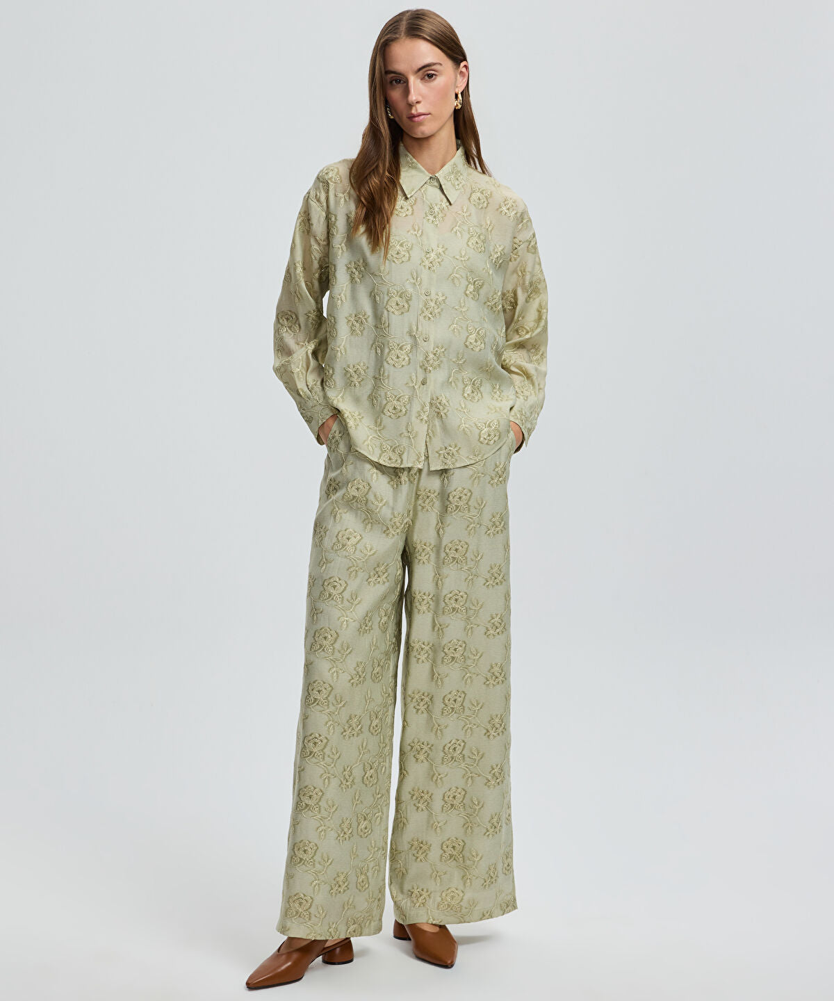 Floral Embroidered Shirt