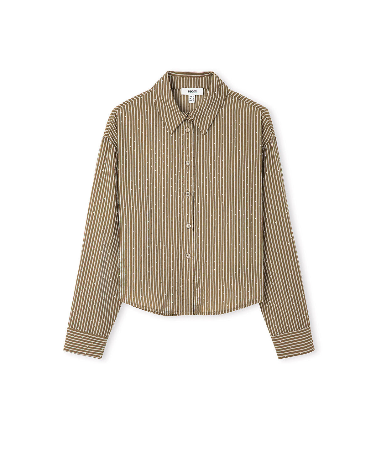 Rhinestone Embellished Striped Shirt