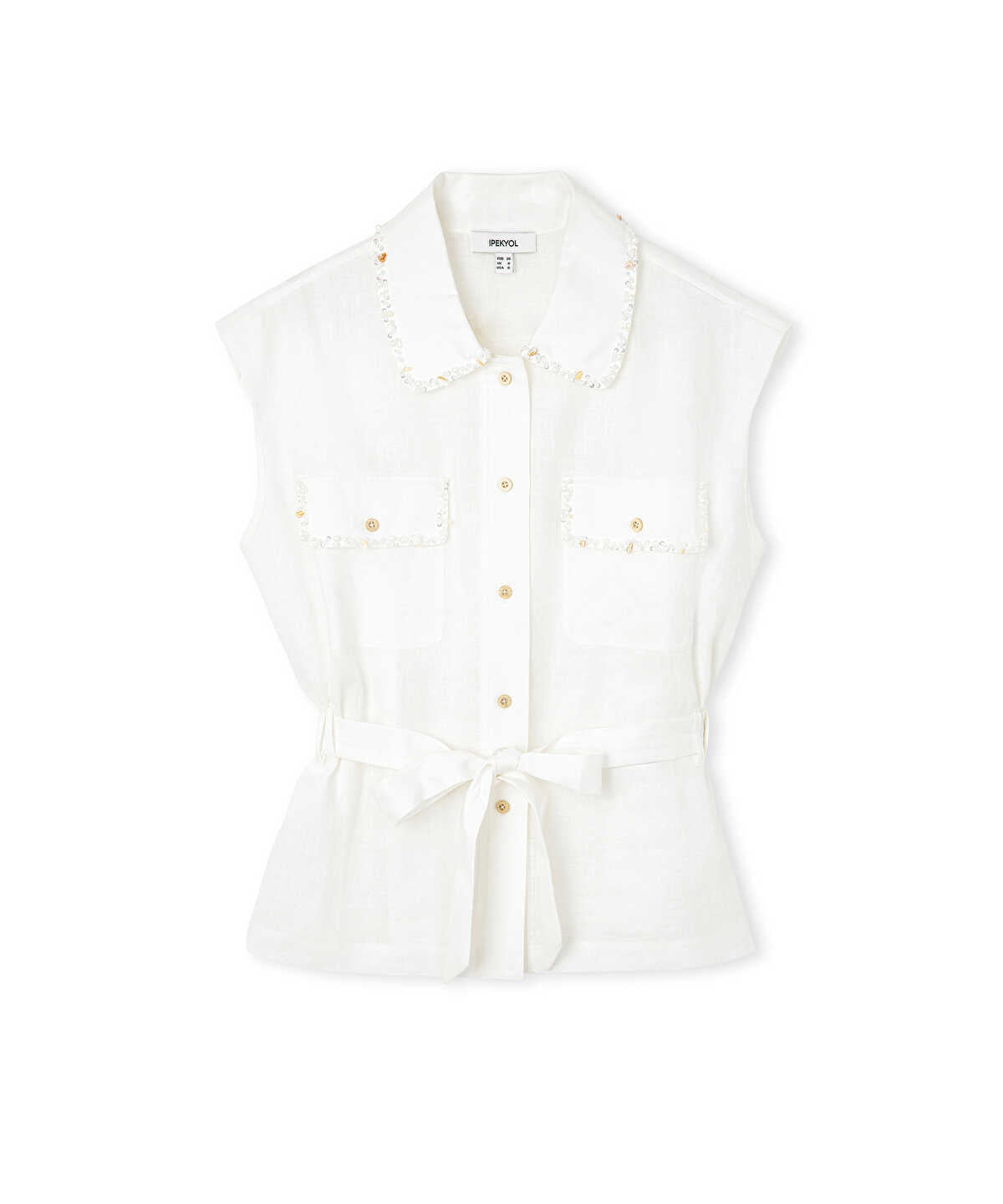 Embellished Linen Shirt