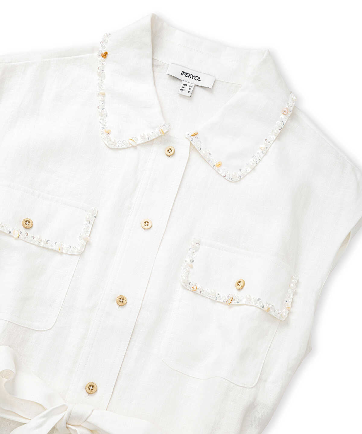Embellished Linen Shirt