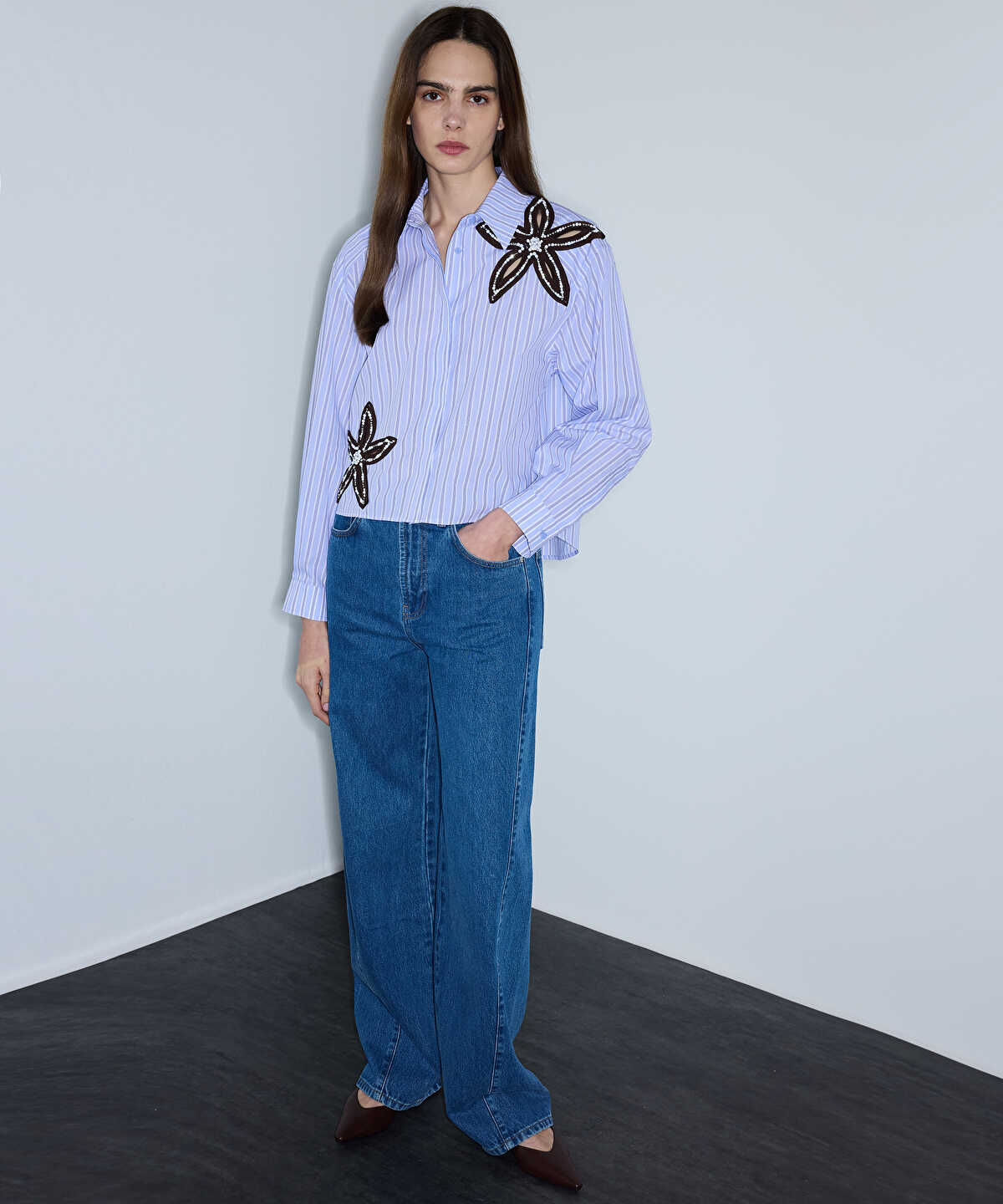 Cutout Shirt with Applique