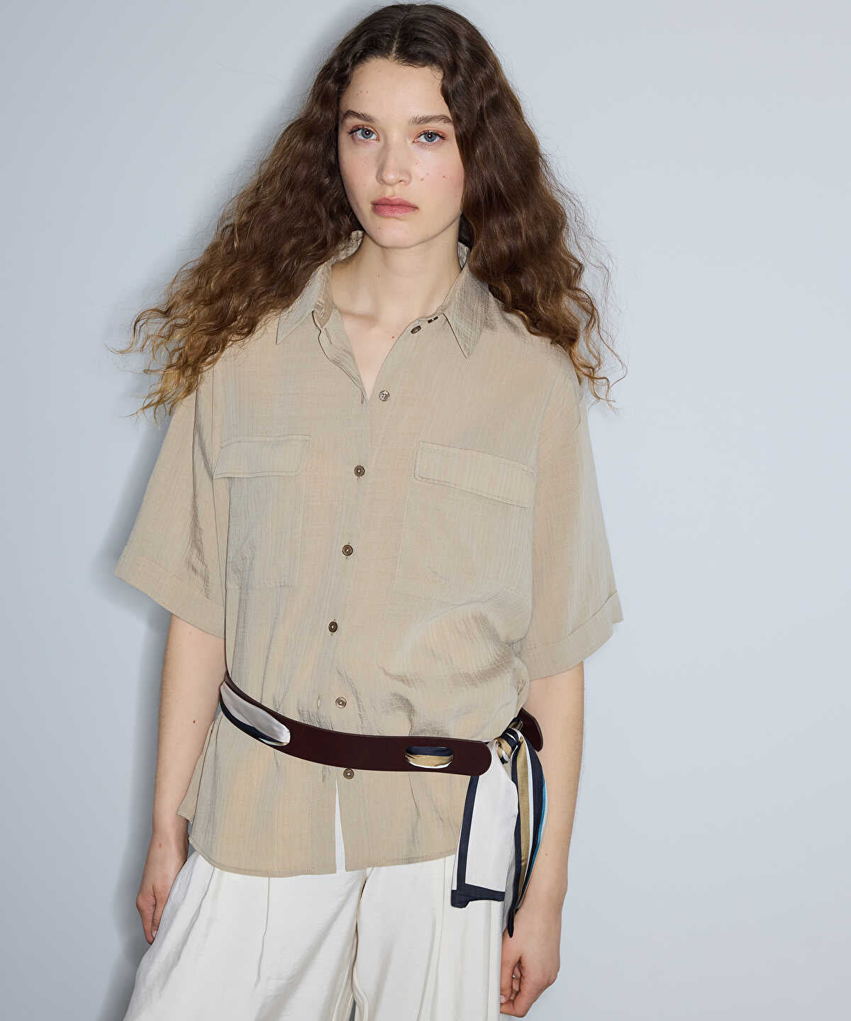 Relaxed-Fit Shirt with Flap Pockets