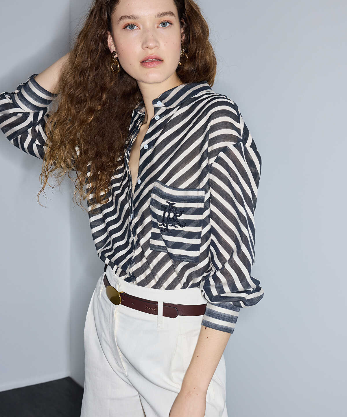 Monogram Embroidery Shirt