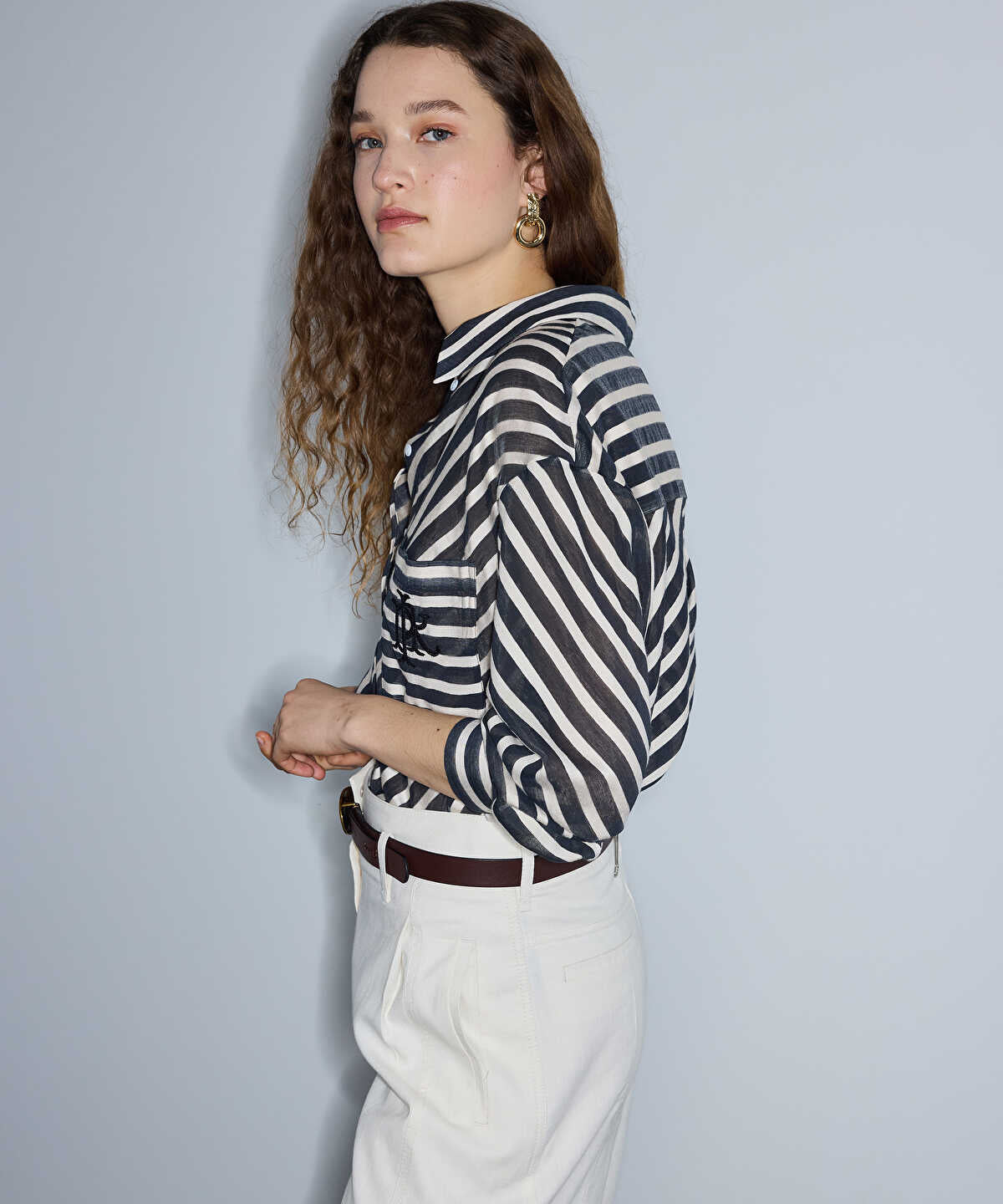 Monogram Embroidery Shirt