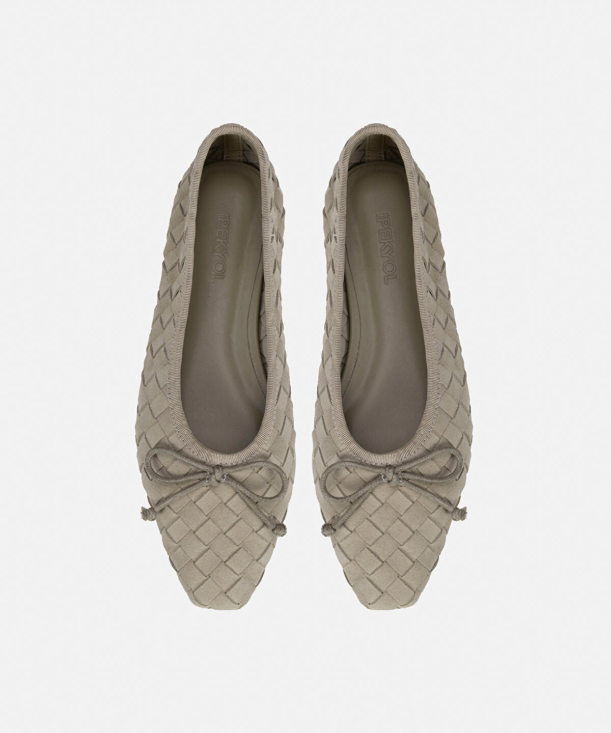 Woven Suede Leather Ballet Flats