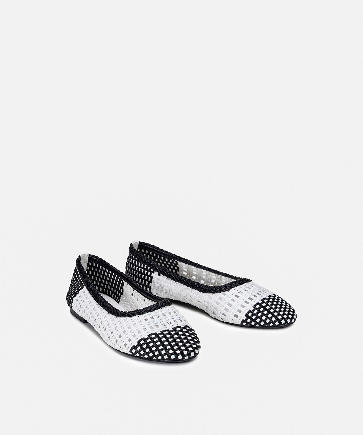 Woven Color-Block Ballet Flats