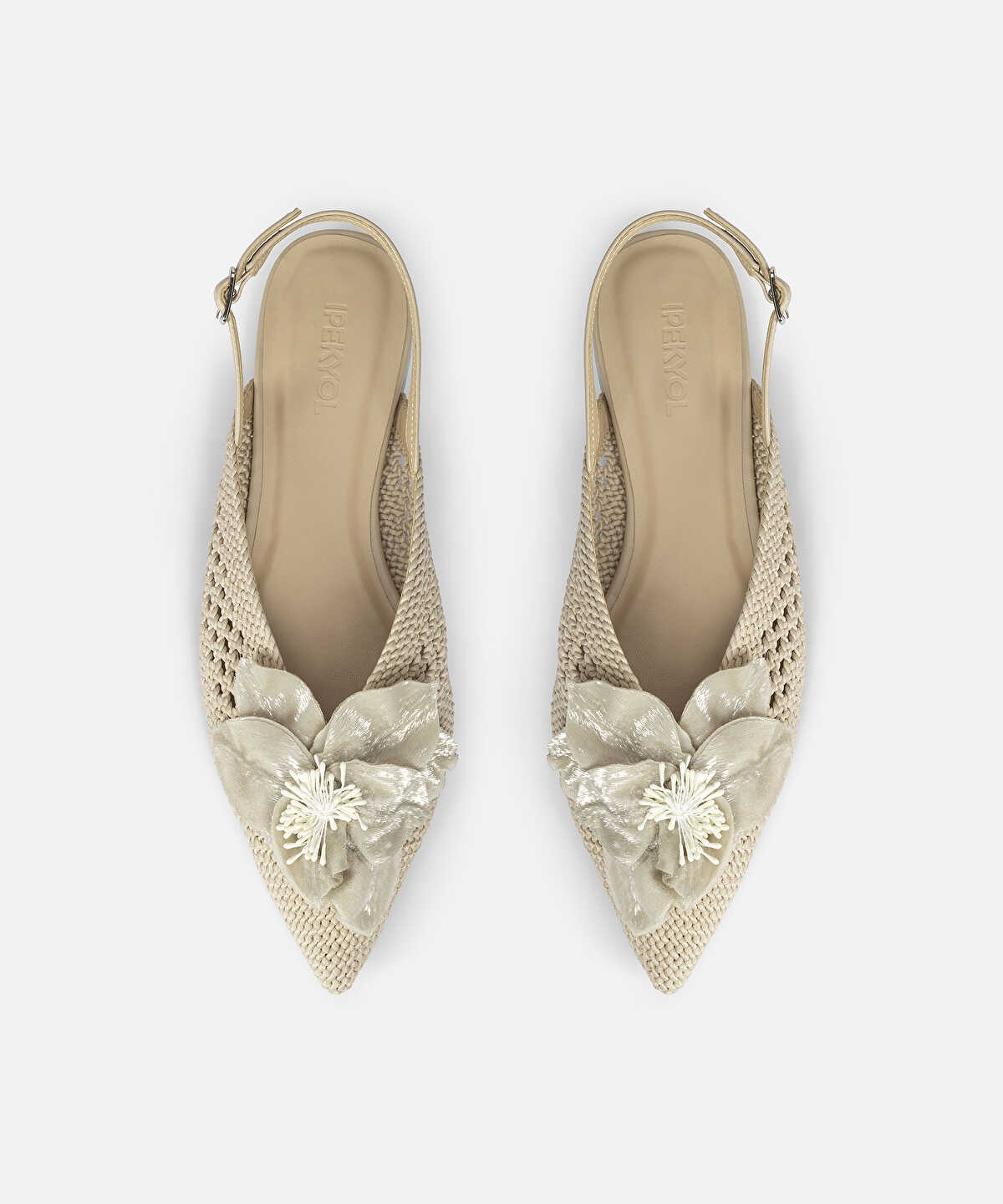 Floral Appliqué Textured Flats