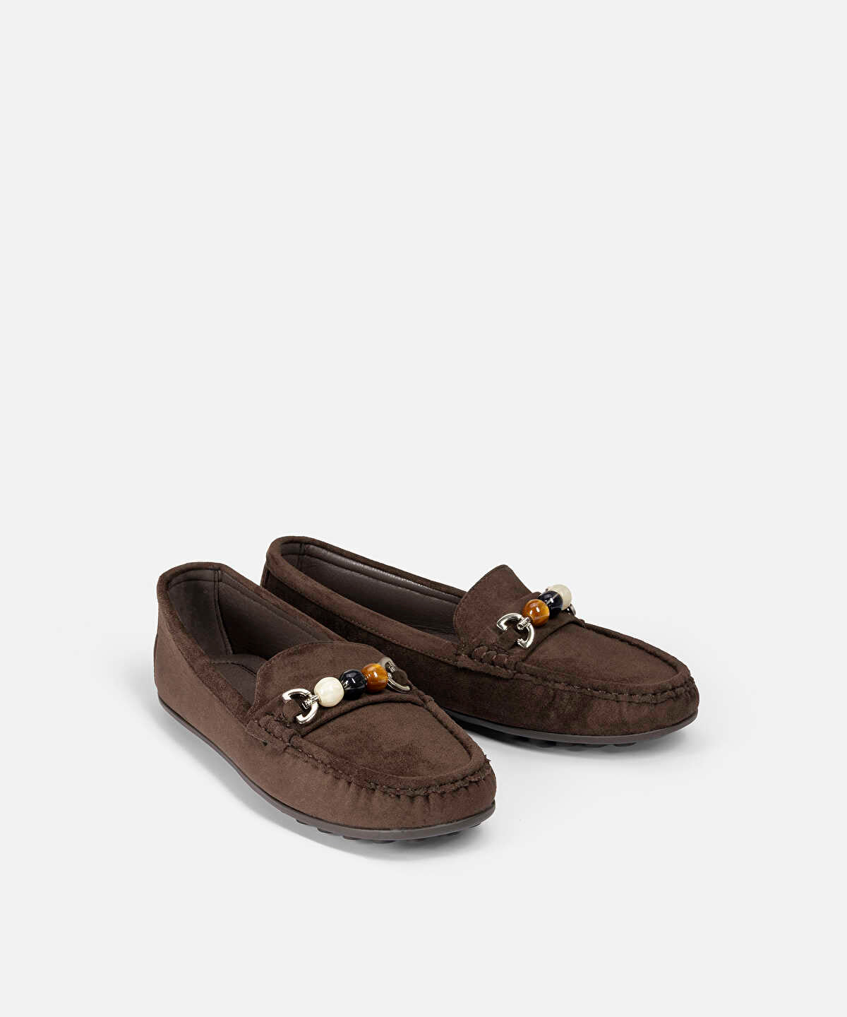 Bead Embellished Loafers