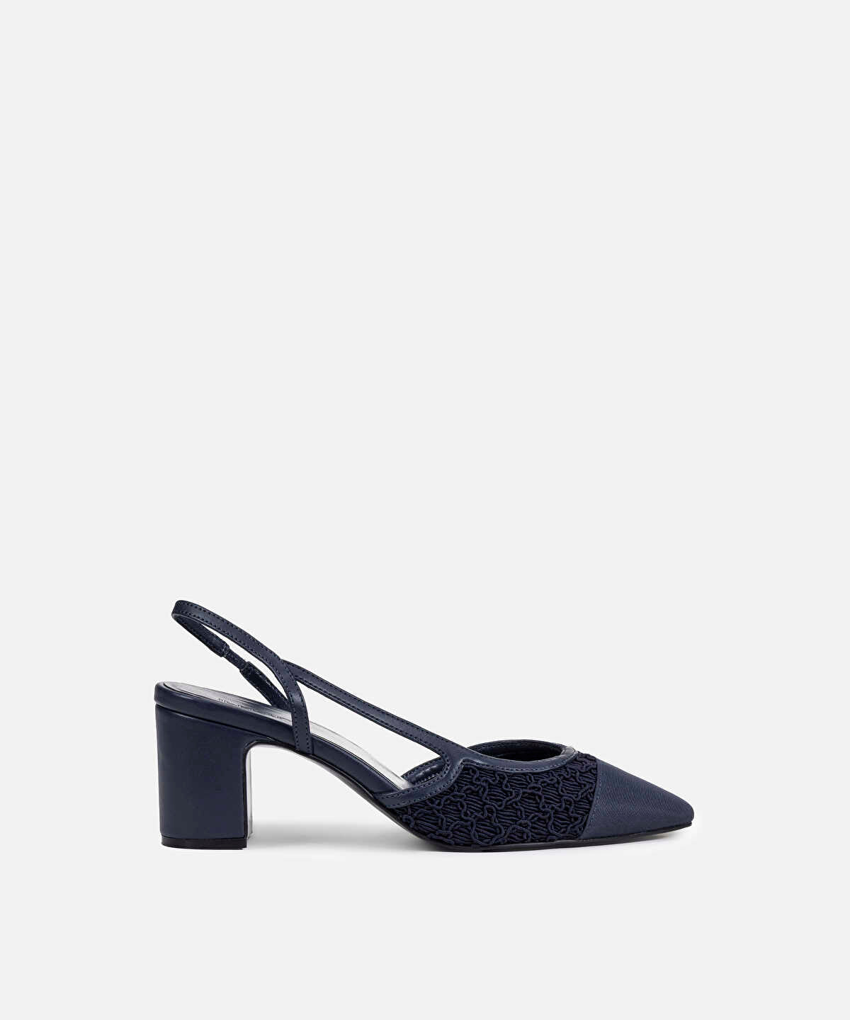 Contrast-Textured Slingback Heels
