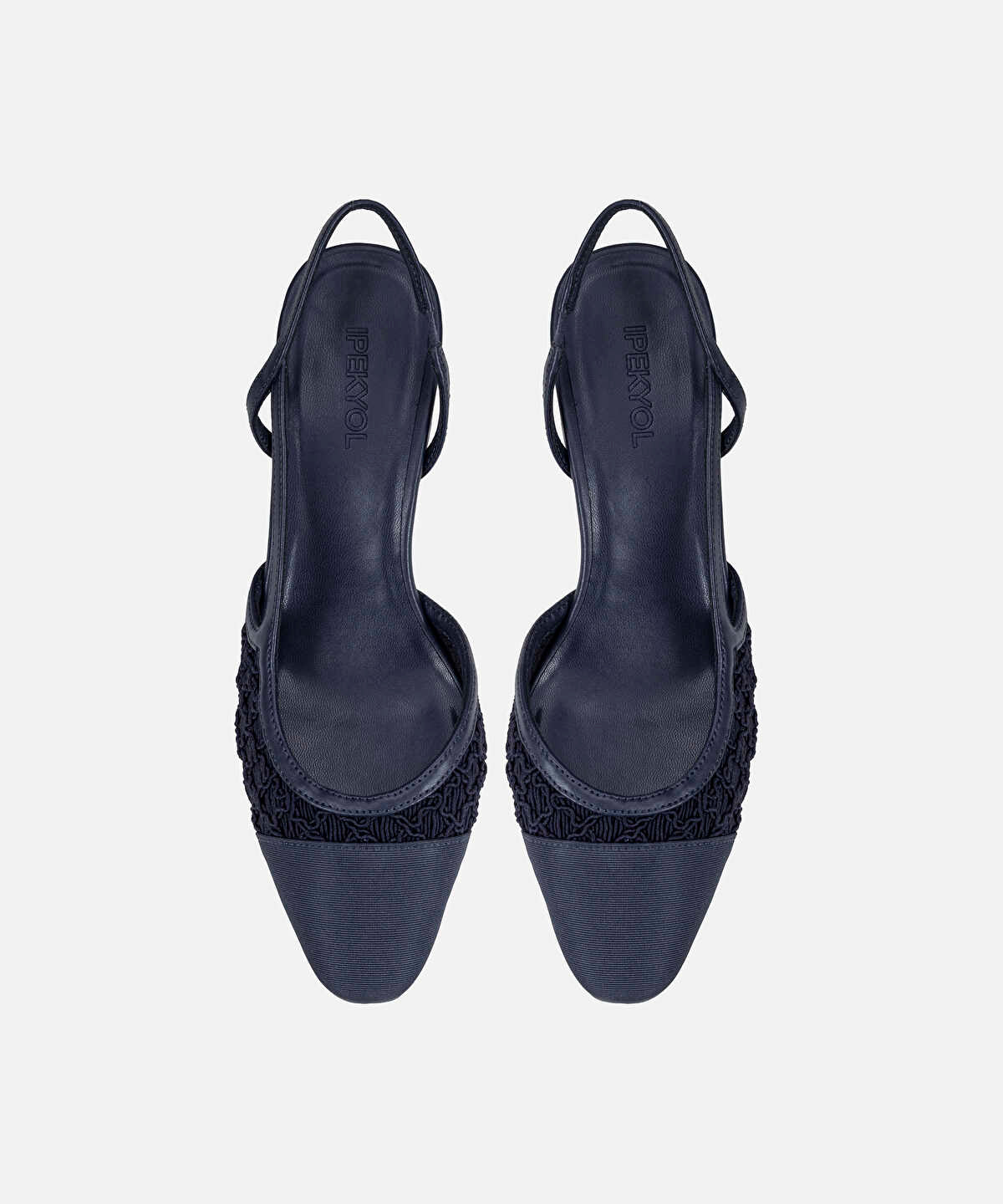Contrast-Textured Slingback Heels