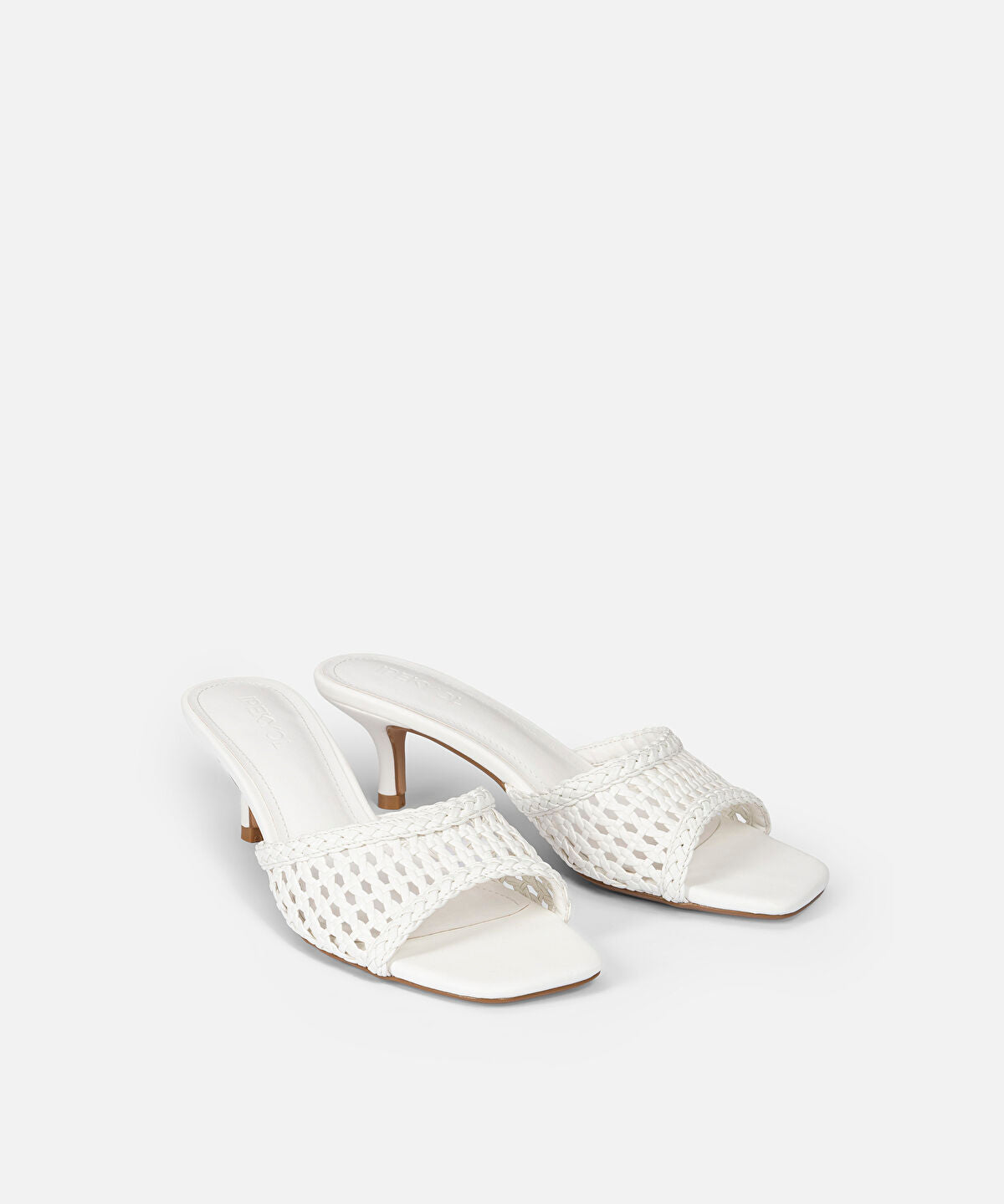 Woven Effect Kitten Heel Slides