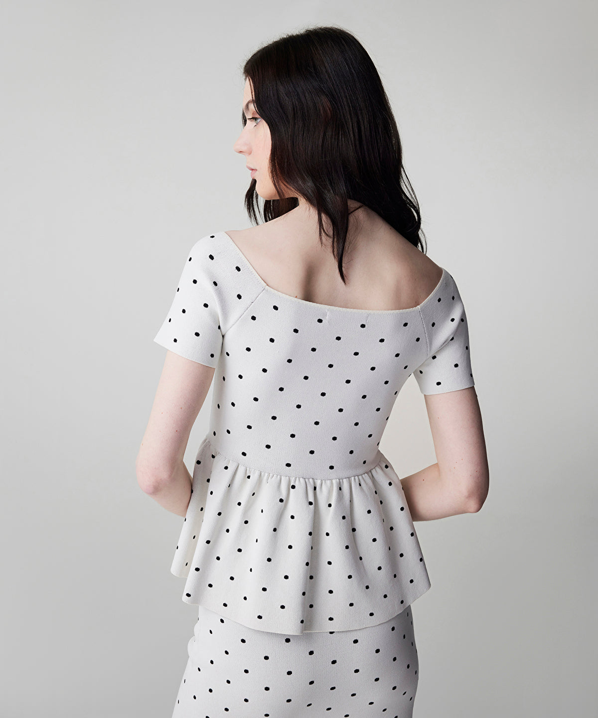 Polka-Dot Knit Top