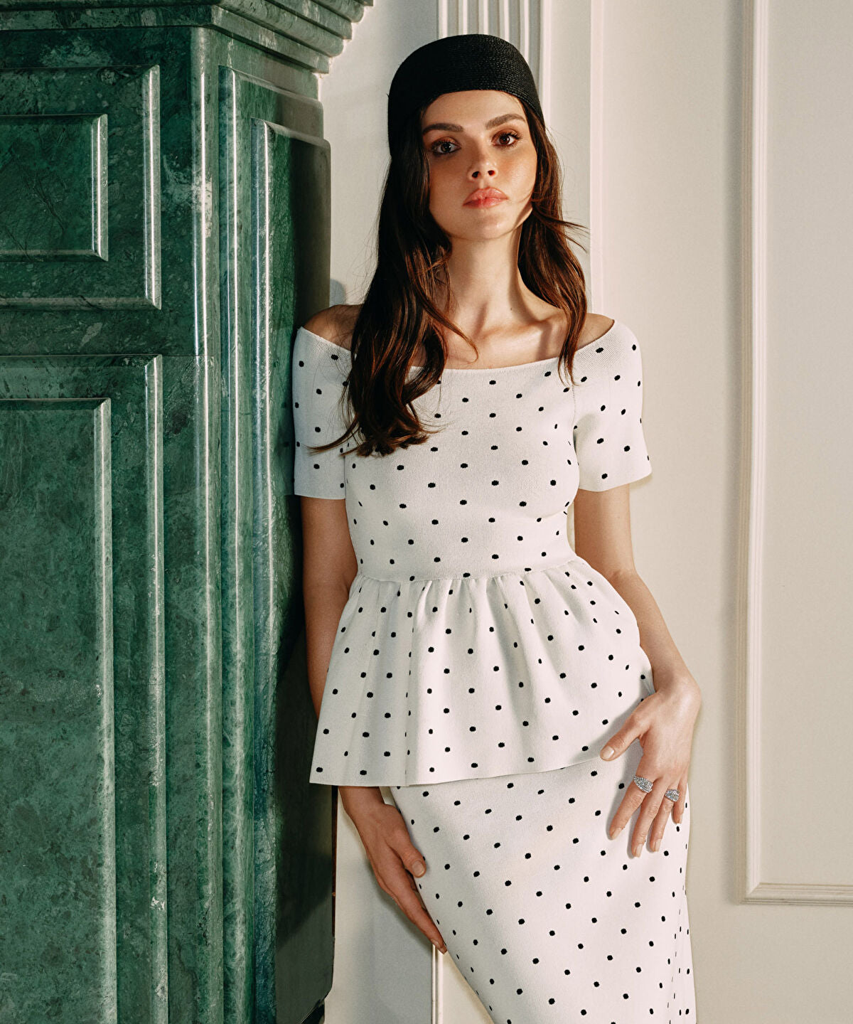 Polka-Dot Knit Top