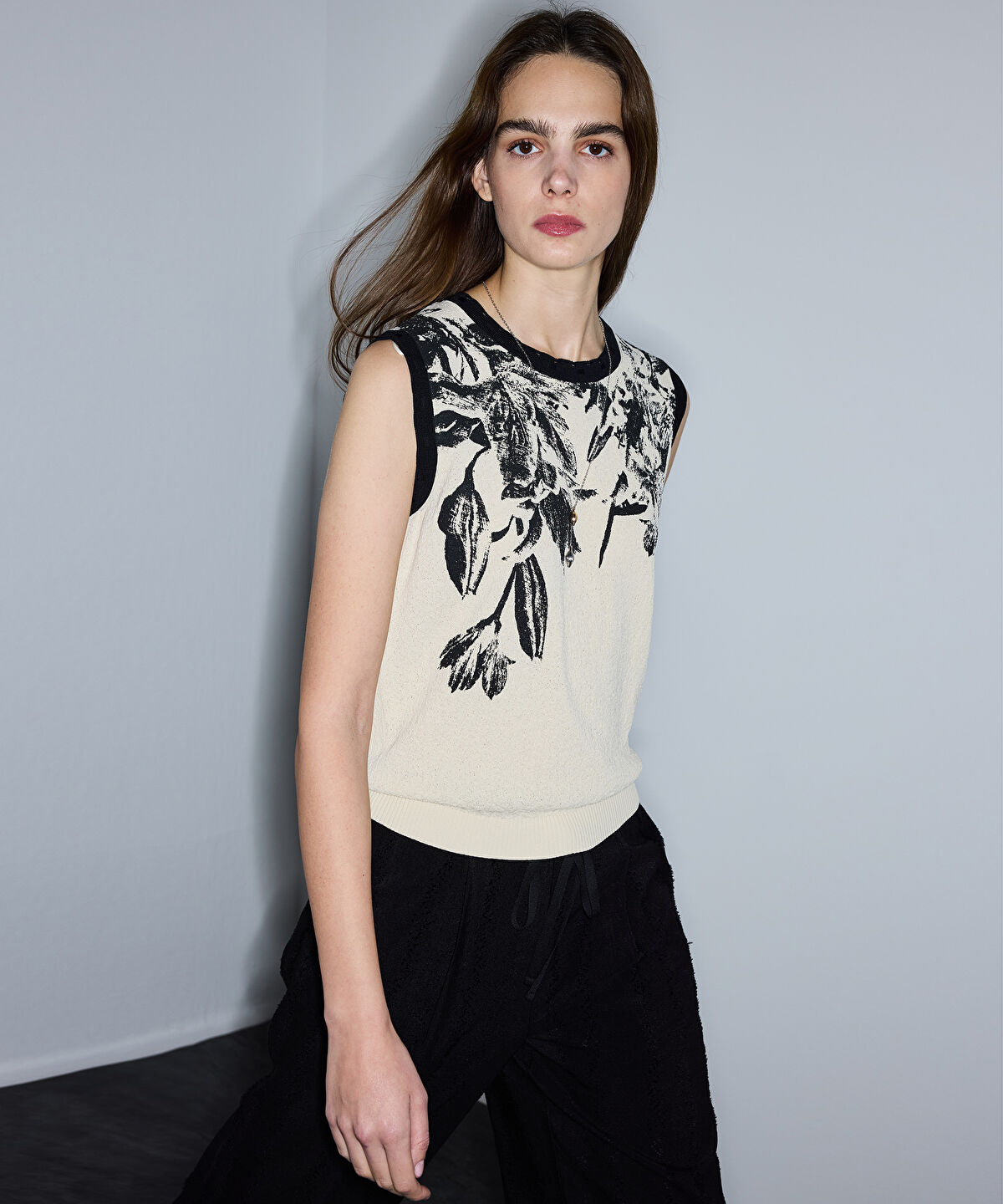 Floral Print Knit Top