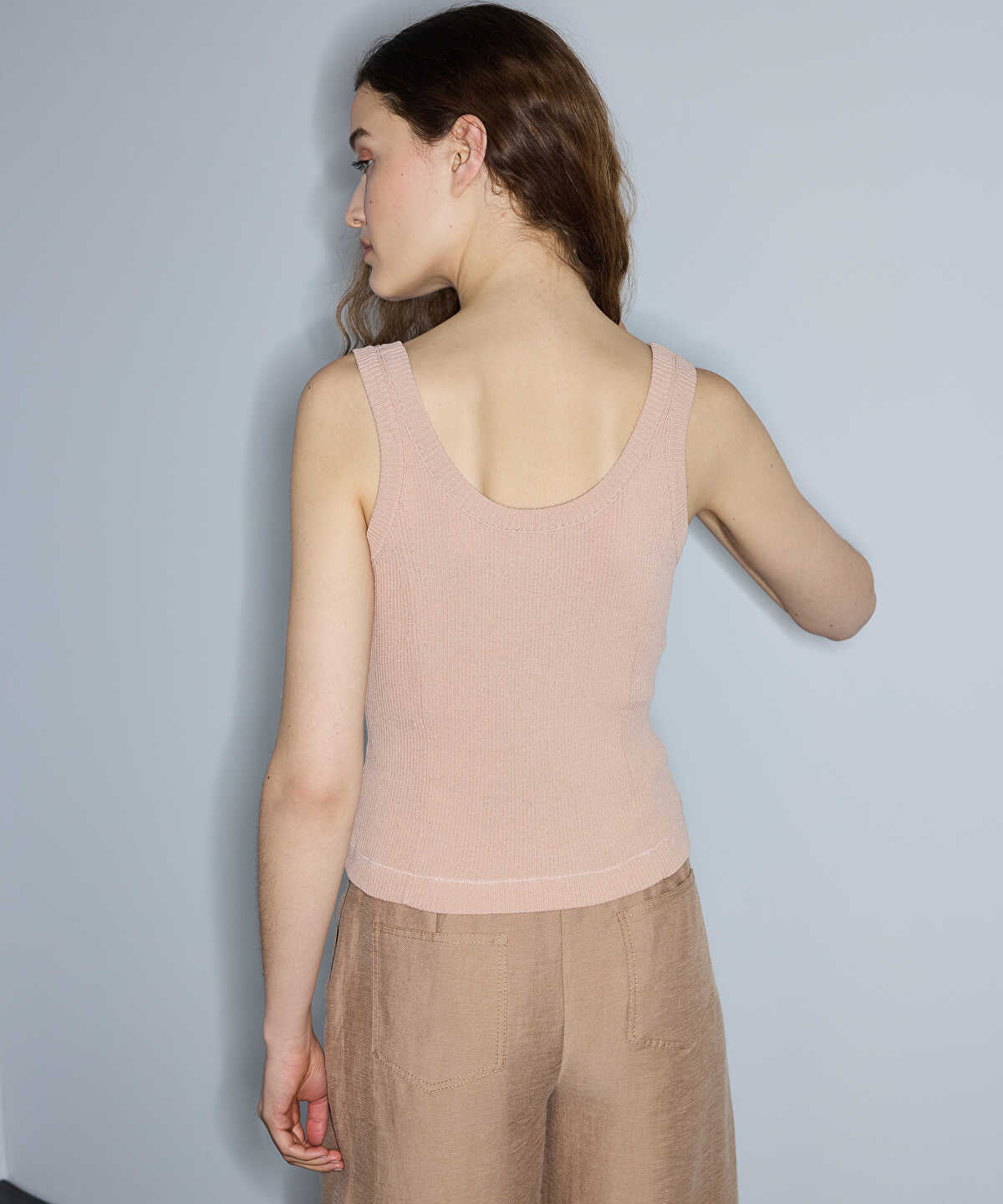 Buttoned Knit Tank Top