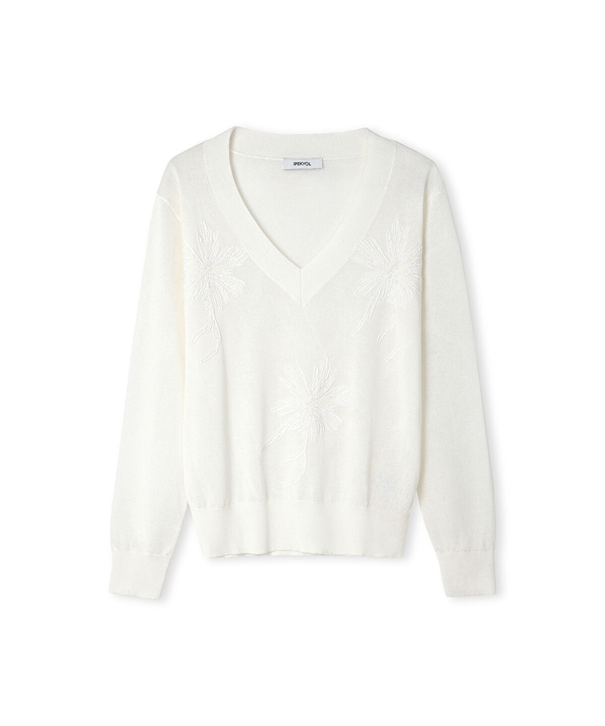 Embroidered Sequinned Knit Top