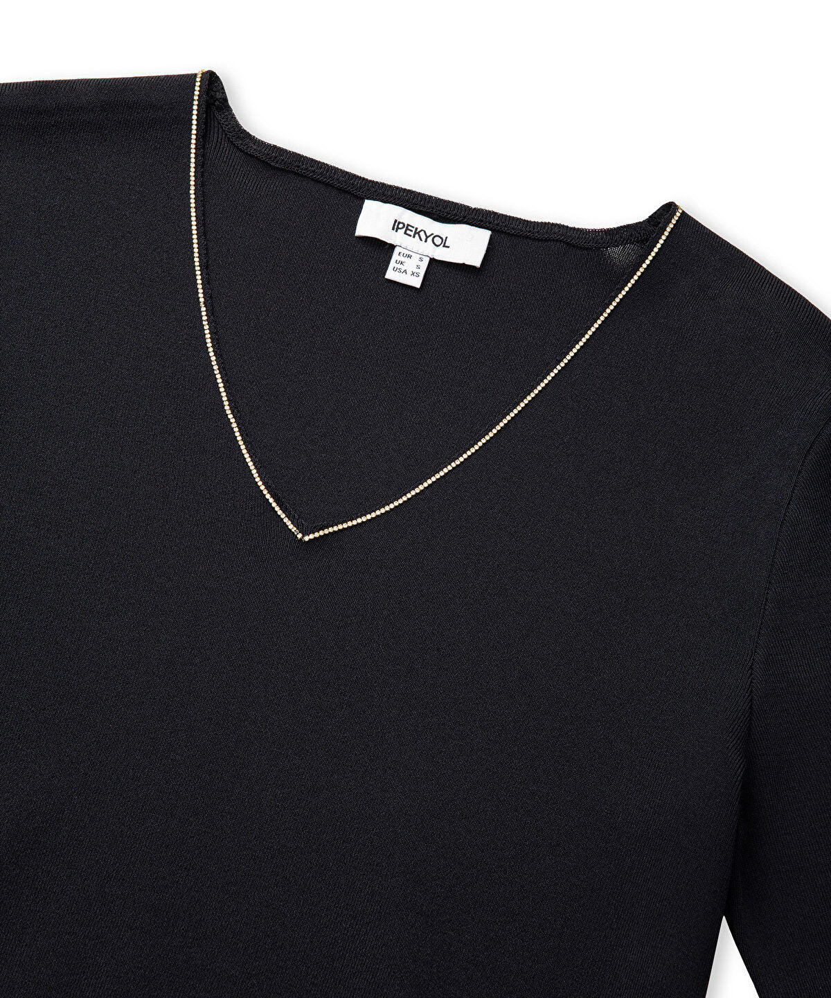 Knit Top with Rhinstone Embellishments