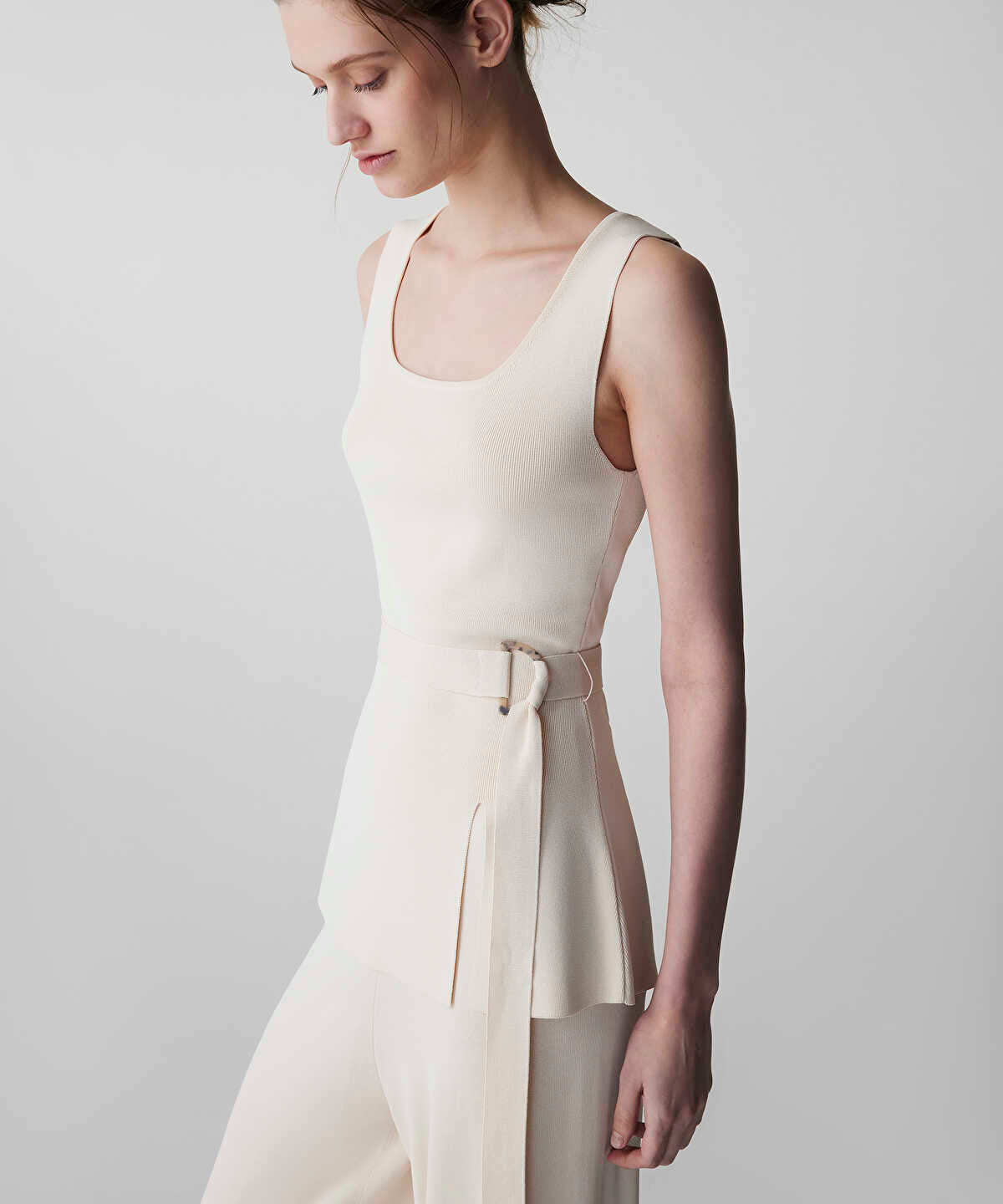 Belted Knit Top