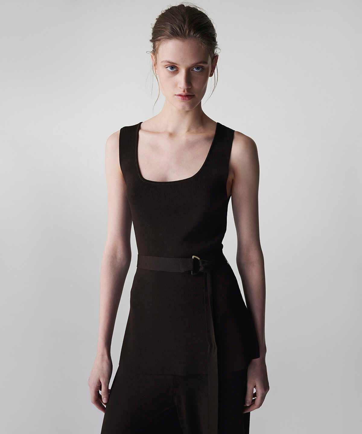 Belted Knit Top