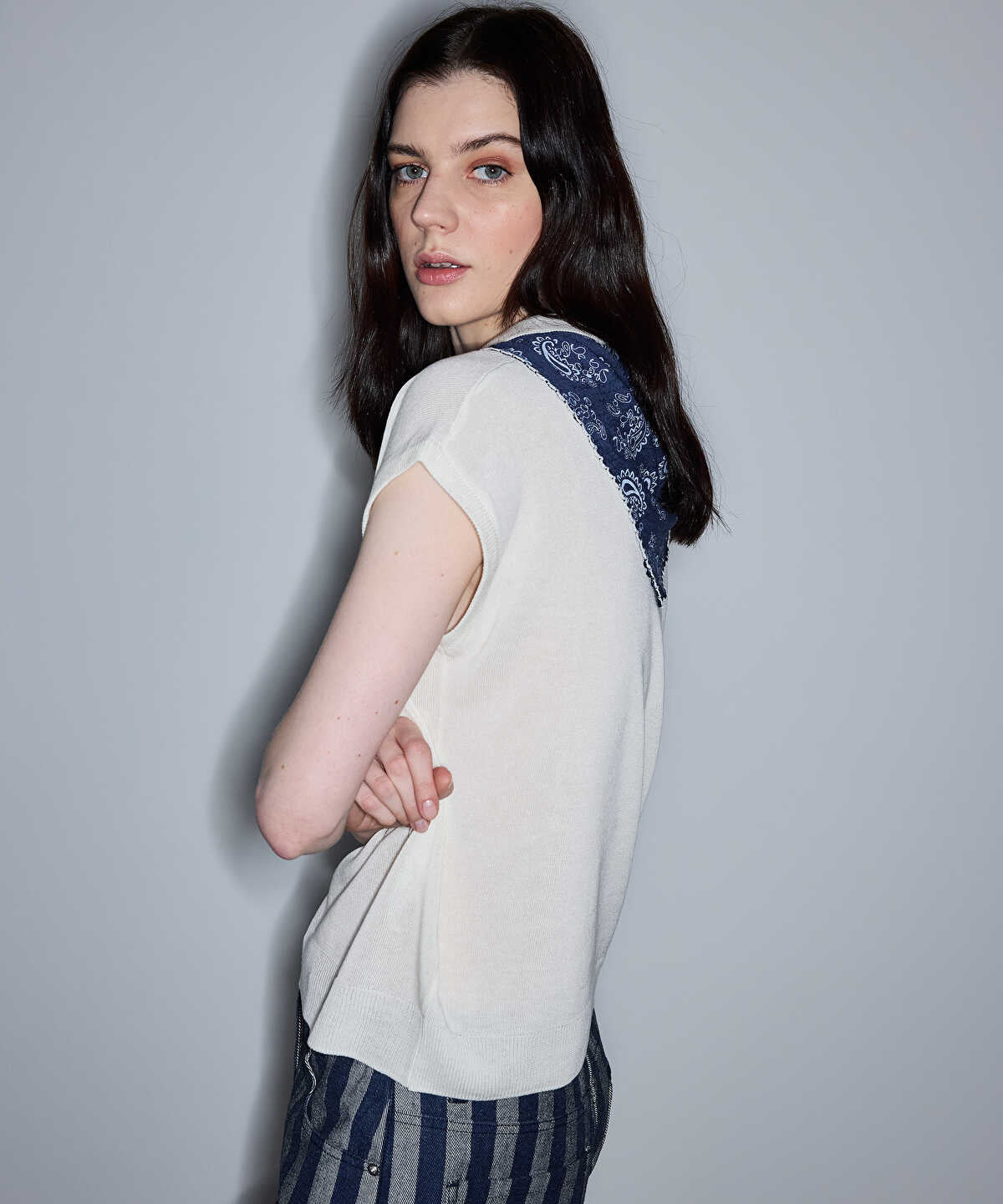 Knit Top with Scarf