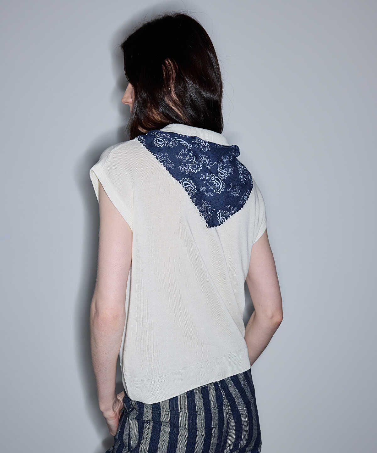 Knit Top with Scarf