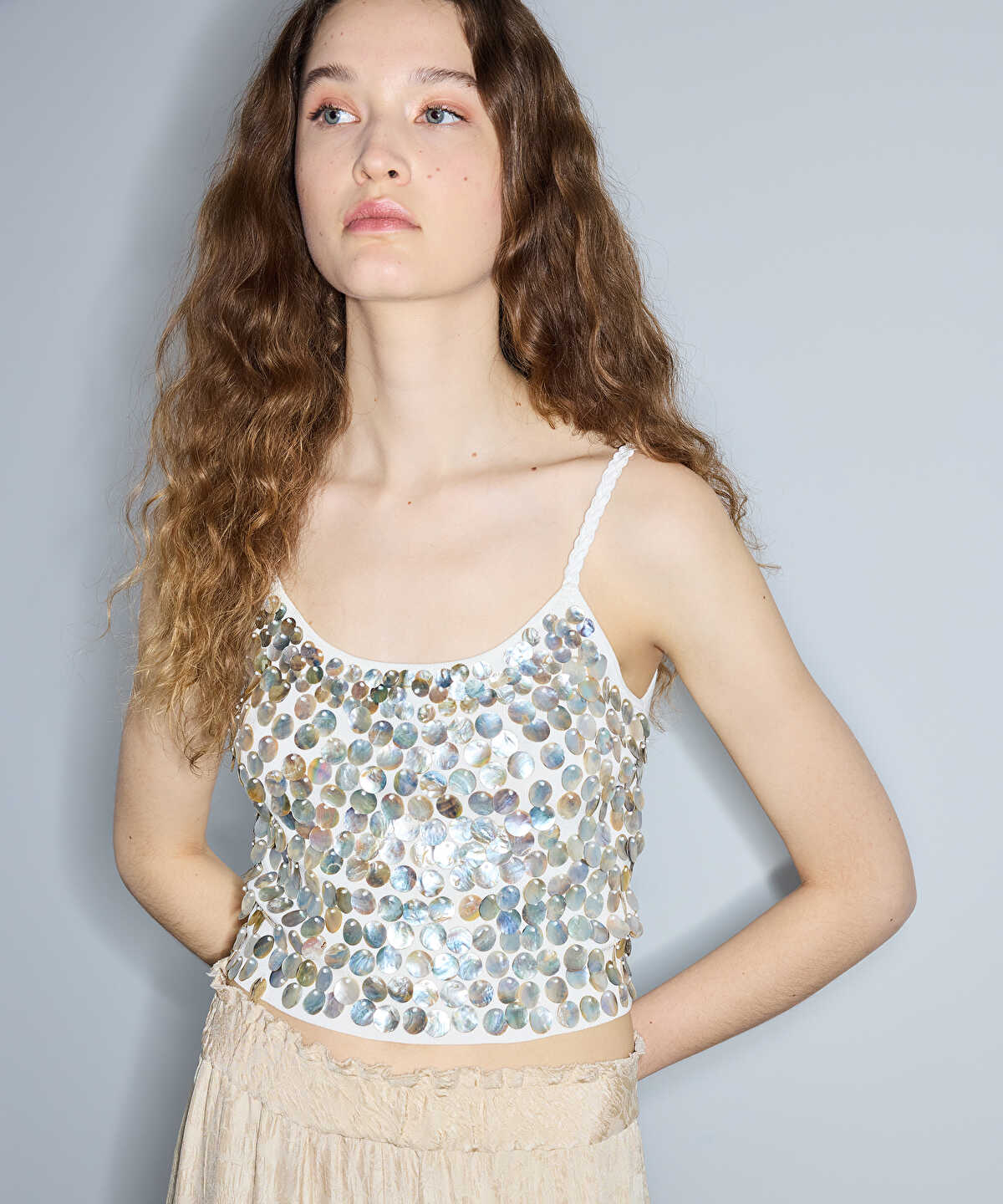Embellished Cropped Top