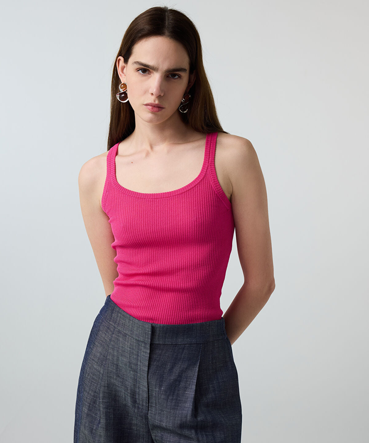 Ribbed Slim-Fit Knit Top