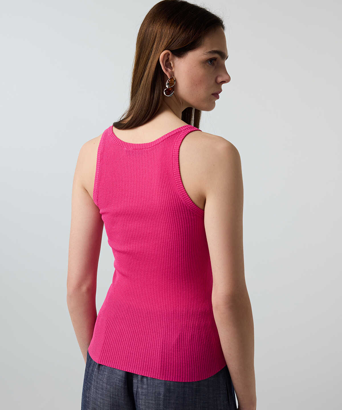 Ribbed Slim-Fit Knit Top